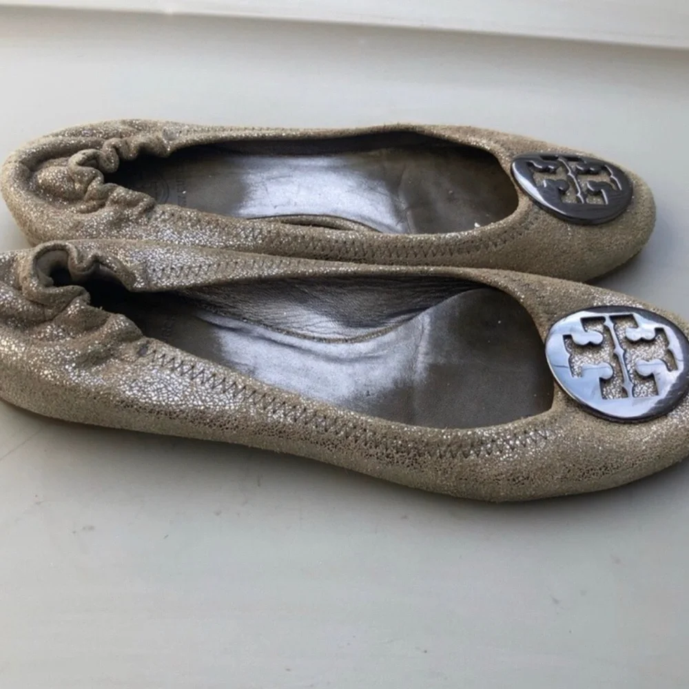 Tory Burch Miller Bronze/Gold Flats. Size 8.